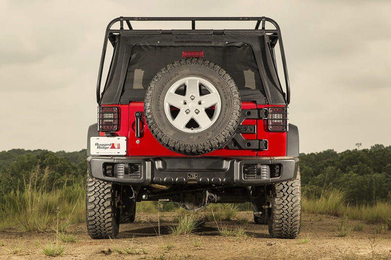 Rugged Ridge 11544.51 Spartacus Rear Bumper Black 07-18 Jeep Wrangler