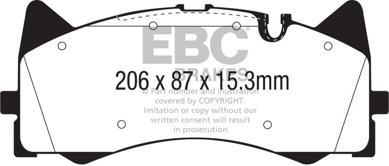 EBC DP42298R 2015+ Mercedes-Benz C63 AMG (W205) 4.0L Twin Turbo Yellowstuff Front Brake Pads