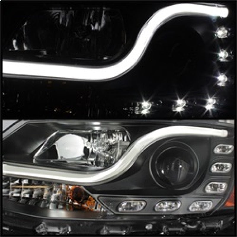 SPYDER 5073648 Spyder Volkswagen Jetta 11-14 Projector Headlights Halogen Light Tube DRL Blk PRO-YD-VJ11-LTDRL-BK