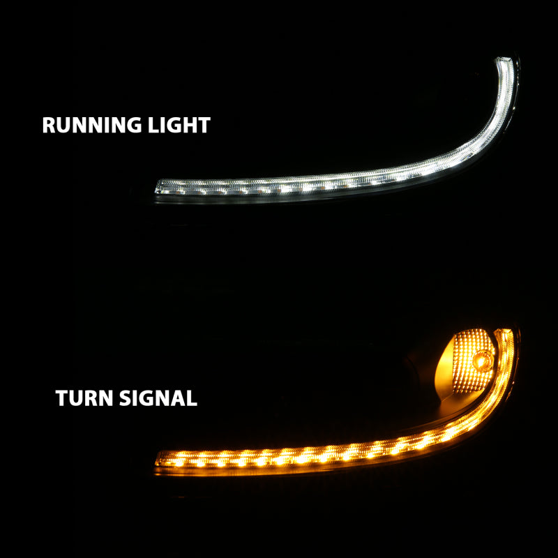 ANZO 121553 2005-2013 Chevy Corvette Projector Plank Style Switchback H.L. Black Amber