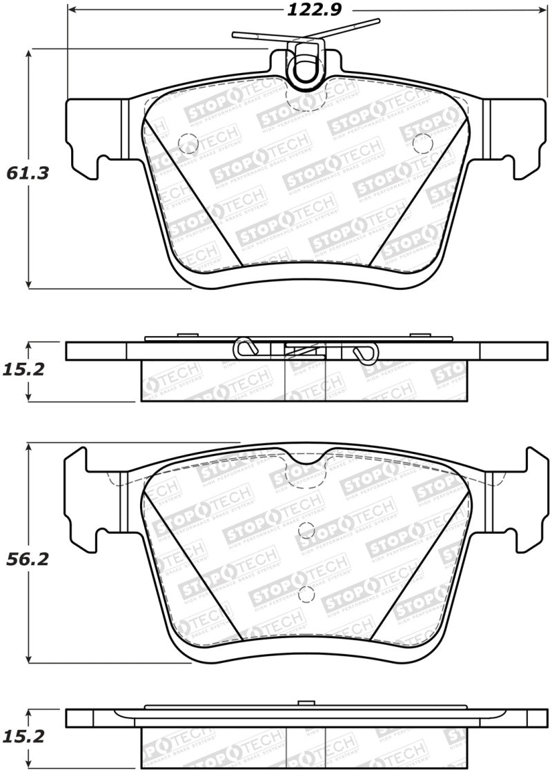 Stoptech 309.17610 StopTech 2014 Acura TSX Sport Performance Rear Brake Pads