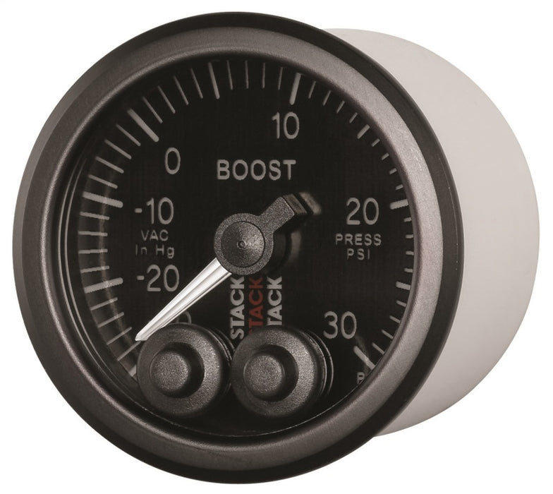 AutoMeter ST3512 Autometer Stack Instruments 52mm -30INHG To +30PSI Pro Control Boost Pressure Gauge - Black