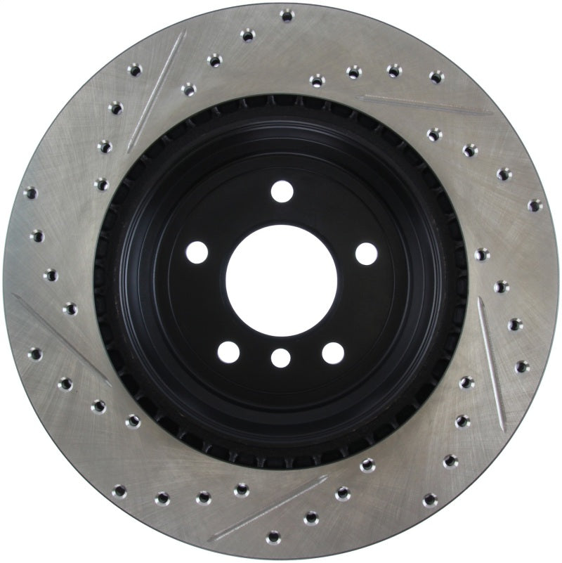 Stoptech 127.34080L StopTech 06 BMW 330 / 07-09 BMW 335 Slotted & Drilled Left Rear Rotor
