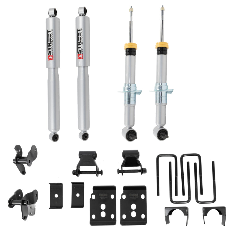Belltech 1050SP 2021+ Ford F-150 2WD 1-3.5in Front 4.5in Rear Complete Lower Kit with SP Shocks