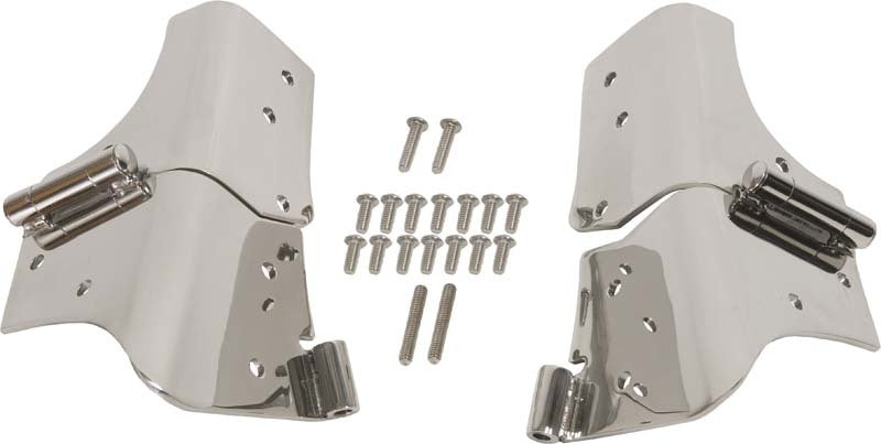 Kentrol 30477 97-06 Jeep Wrangler TJ Windshield Hinge Pair - Polished Silver