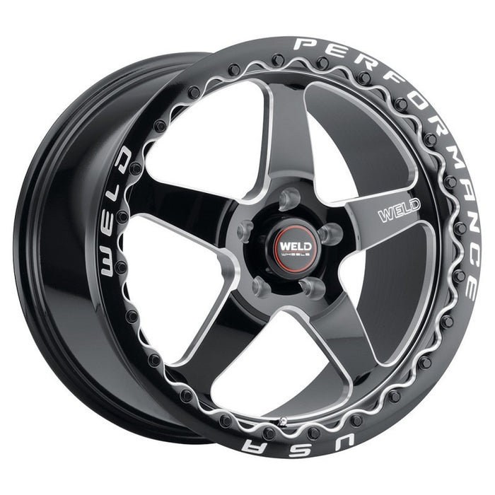 Weld S90470075P38 S904 17x10 Ventura Beadlock 5x127 ET38 BS7.00 Gloss BLK MIL DIA 71.5
