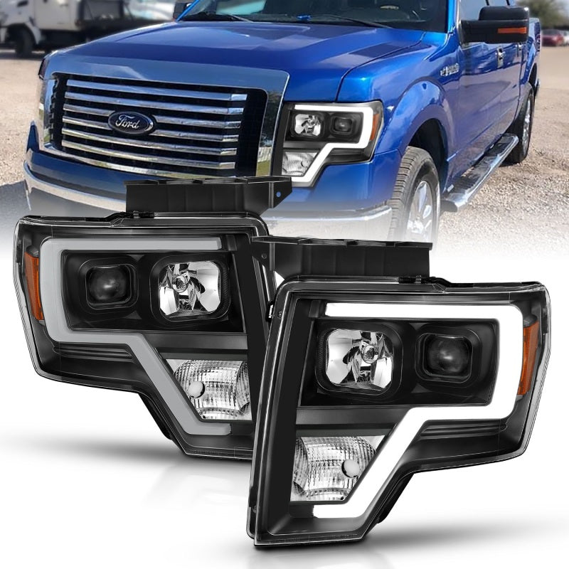 ANZO 111443 2009-2014 Ford F-150 Projector Light Bar H.L Black Amber