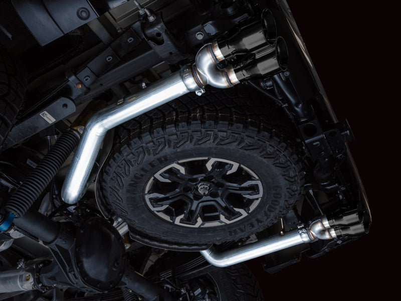 AWE Tuning 3015-43284 22-23 GMC Sierra 1500 AT4X 6.2L 0FG Catback Split Dual (Flat Bumper) - Diamond Black Tips