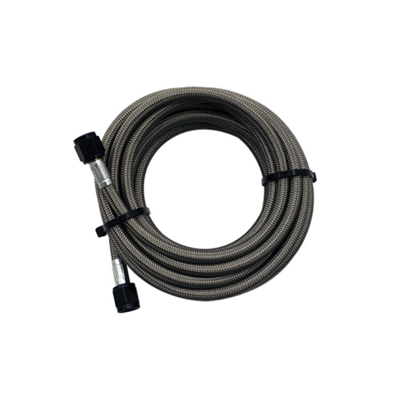 Snow Performance SNO-815-BRD 15ft Braided Stainless Line (Black) w/ -4AN Fittings (NX Version)