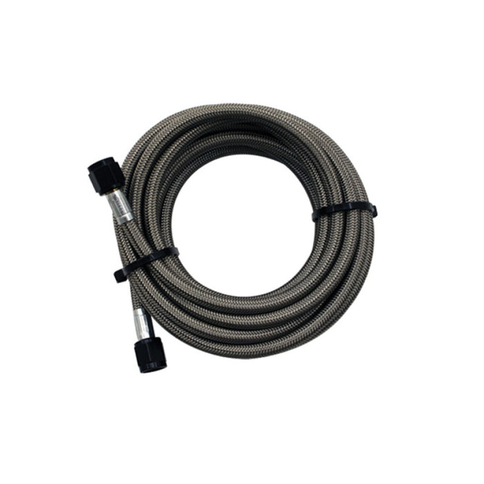 Snow Performance SNO-815-BRD 15ft Braided Stainless Line (Black) w/ -4AN Fittings (NX Version)