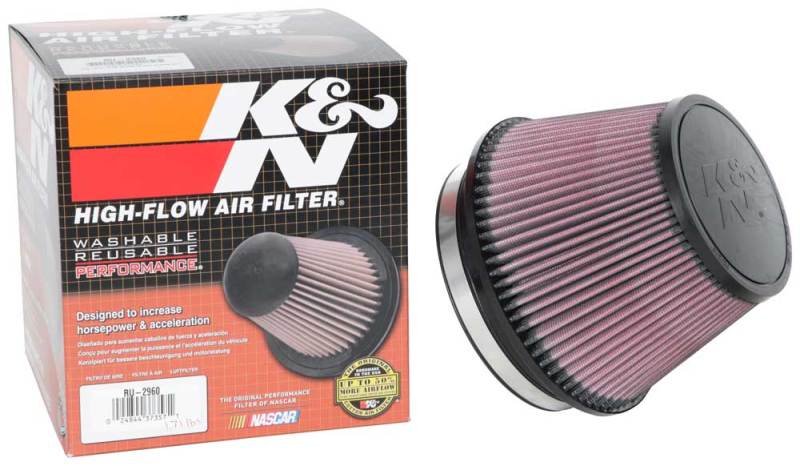 K&N Engineering RU-2960XD K&N Universal Tapered Filter 6in Flange ID x 7.5in Base OD x 5in Top OD x 5in Height