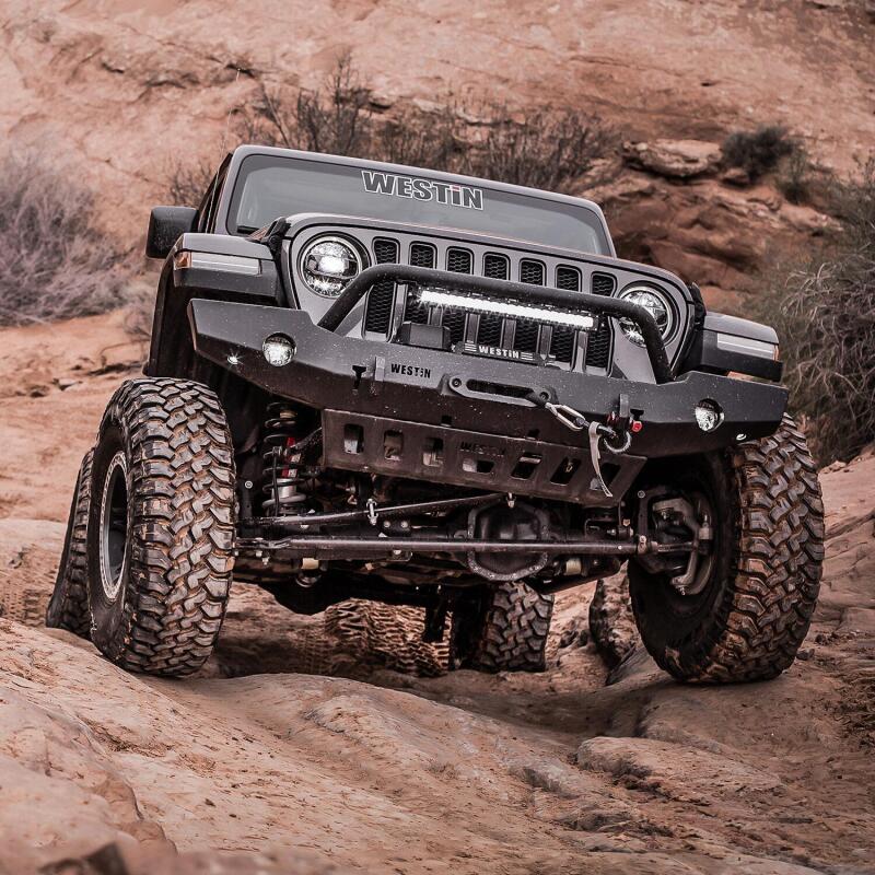 Westin 59-80115 18-19 Jeep Wrangler JL WJ2 Full Width Front Bumper w/Bull Bar Textured Black