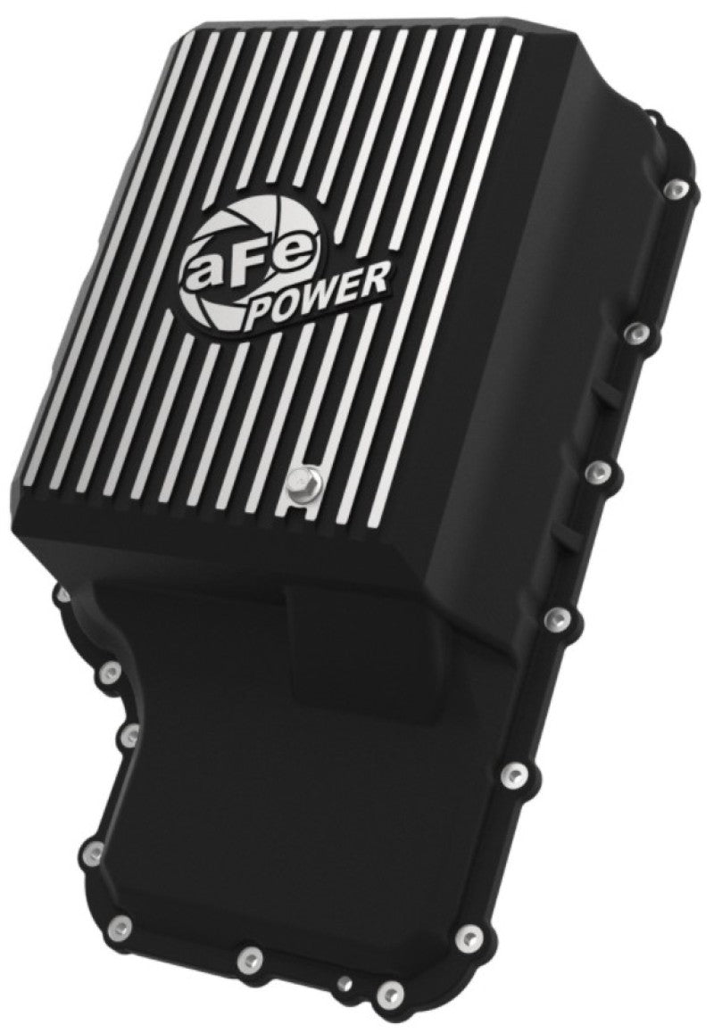 aFe 46-71220B 20-21 Ford Truck w/ 10R140 Transmission Pan Black POWER Street Series w/ Machined Fins