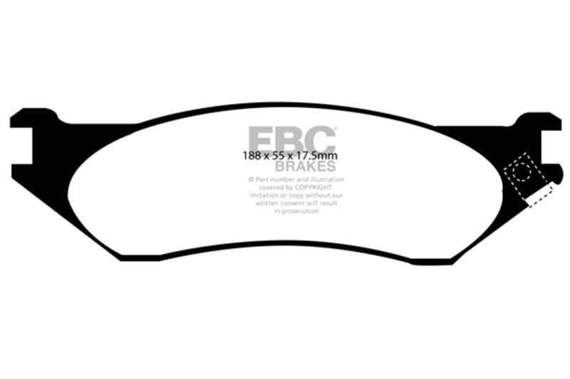 EBC DP41267R 98-02 Dodge B150 B1500 Cargo 1500 Van 1/2 Ton Yellowstuff Front Brake Pads