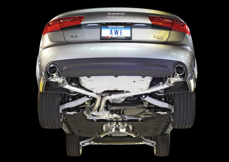 AWE Tuning 3015-32048 Audi C7 A6 3.0T Touring Edition Exhaust - Dual Outlet Chrome Silver Tips