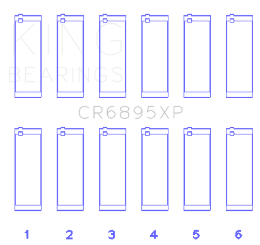 King Engine Bearings CR6895XP0.25 King Ford Ecoboost 3.5L V6 pMaxBlack Coated Connecting Rod Bearing Set - Size +0.25mm