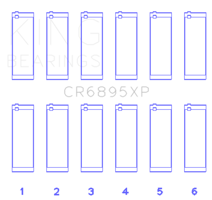 King Engine Bearings CR6895XPSTDX Ford Ecoboost 3.5L V6 (Size STDX) Tri Metal Connecting Rod Bearing Set