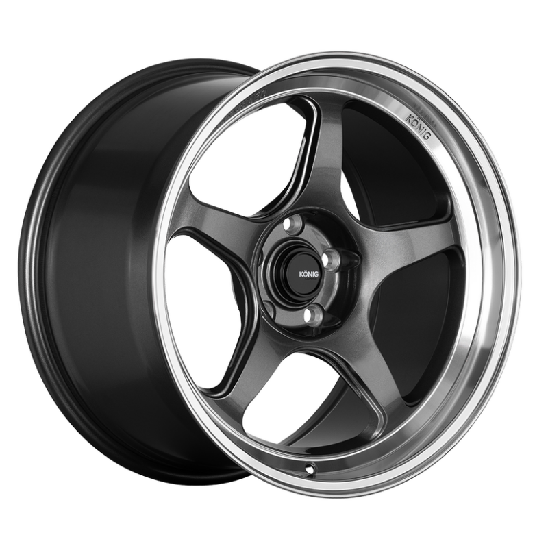 Konig HP98512426 Hyperspec 18x9A 5x112 ET42 Anthracite Metallic Wheel w/ Mirror Machined Lip (Knurled Bead)