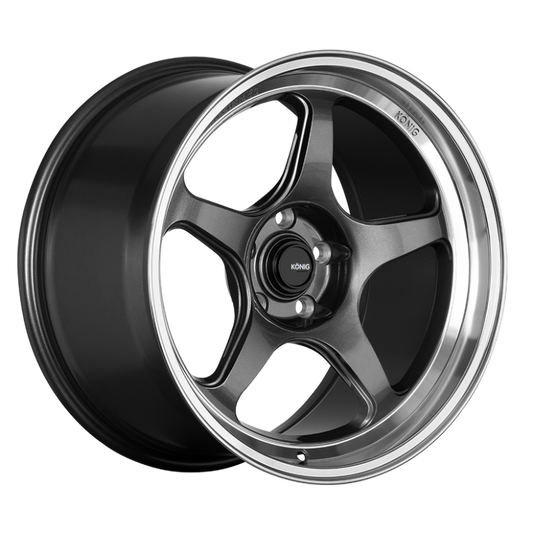 Konig HP98512426 Hyperspec 18x9A 5x112 ET42 Anthracite Metallic Wheel w/ Mirror Machined Lip (Knurled Bead)