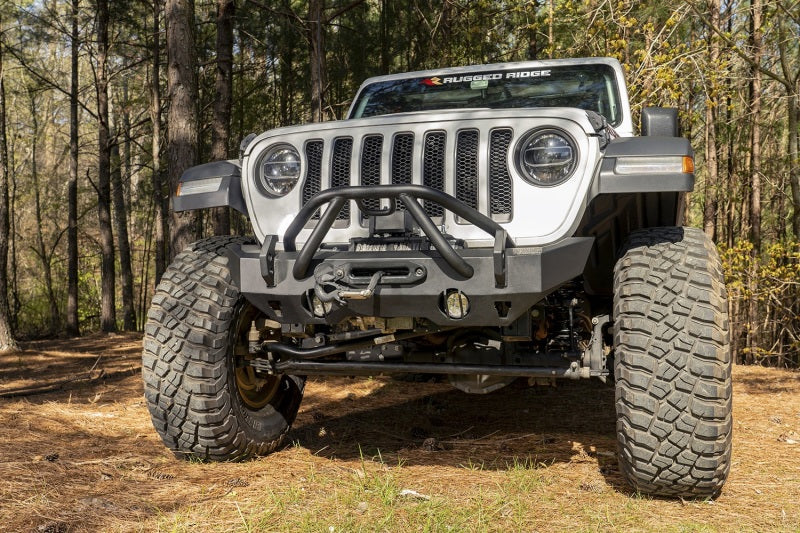 Rugged Ridge 11540.32 HD Bumper Stubby Front 07-18 Jeep Wrangler JK 18-20 Jeep Wrangler JL 2020 JT