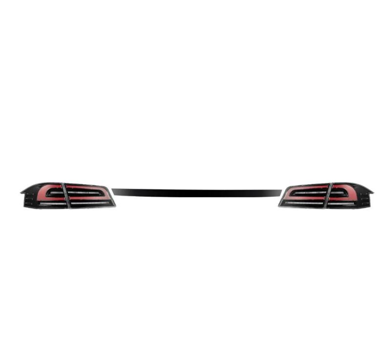 AlphaRex 601130 12-21 Tesla Model S LUXX-Series LED Tail Lights - Black/Red