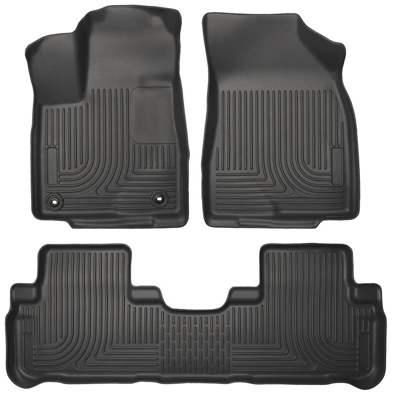 Husky Liners 99601 14 Toyota Highlander Weatherbeater Black Front & 2nd Seat Floor Liners