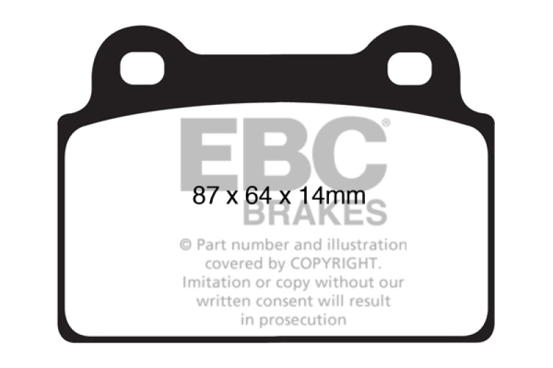EBC DP41985R 08-16 Mitsubishi Lancer Evo 10 2.0 Turbo (1 piece rotor) Yellowstuff Rear Brake Pads