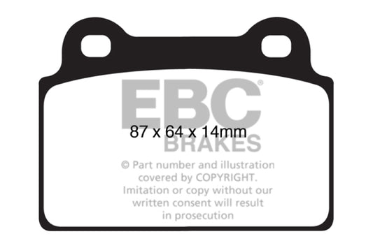 EBC DP31985C 08-16 Mitsubishi Lancer Evo 10 2.0 Turbo (1 piece rotor) Redstuff Rear Brake Pads