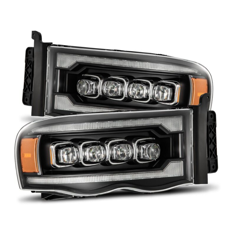 AlphaRex 880564 02-05 Dodge RAM 1500 NOVA LED Proj Headlights Plank Style Blk w/Activ Light/Seq Signal