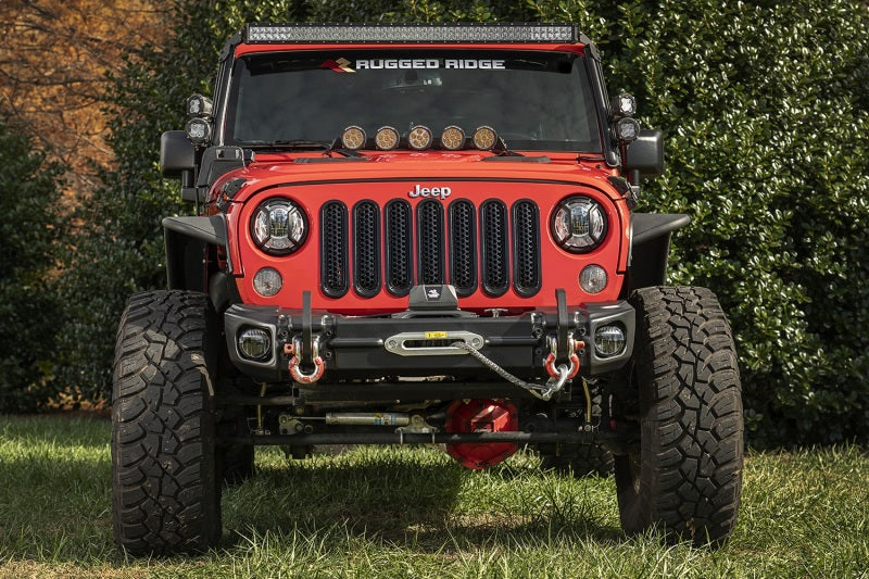 Rugged Ridge 11549.11 07-18 Jeep Wrangler JK Arcus Front Bumper Set w/Tray & Hooks