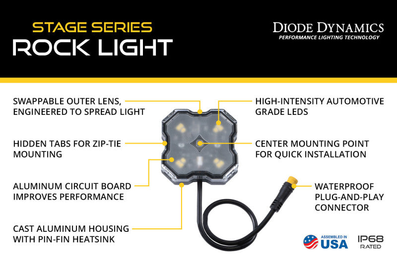 Diode Dynamics DD7740 Diode Dyanmics RGBW Rock Light Installer Kit (4-pack)