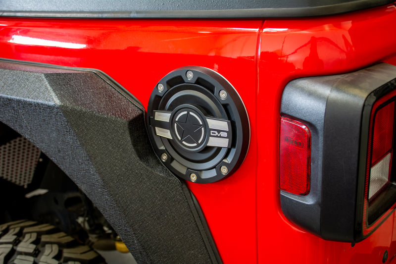DV8 Offroad D-JL-190004-MIL 2018+ Jeep JL Aluminum Fuel Door for 20-Pres Wrangler