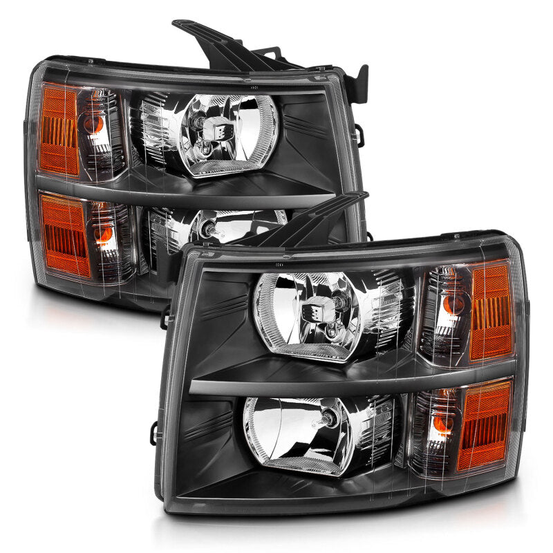 ANZO 111393 2007-2013 Chevrolet Silverado Crystal Headlights Black