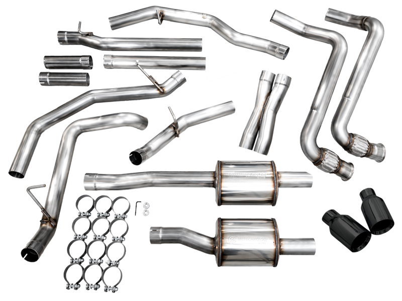 AWE Tuning 3015-33530 AWE 25+ RAM 1500 3.0TT 0FG Catback Touring Exhaust - Diamond Black Tips