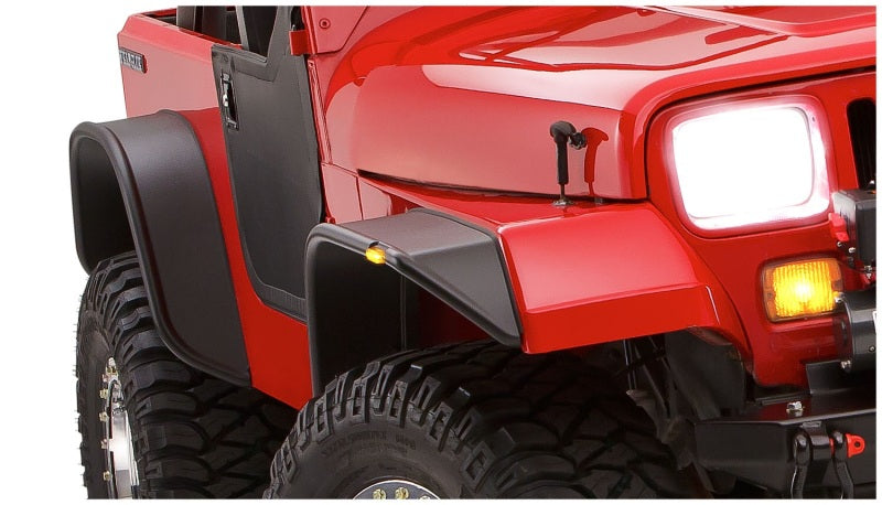 Bushwacker 10924-07 87-95 Jeep Wrangler Flat Style Flares 4pc Excludes Renegade - Black