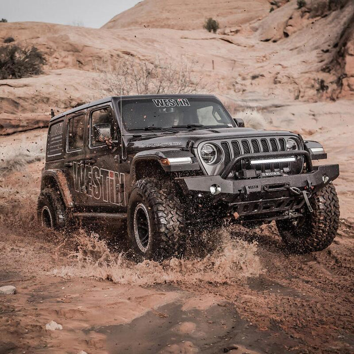 Westin 59-80115 18-19 Jeep Wrangler JL WJ2 Full Width Front Bumper w/Bull Bar Textured Black