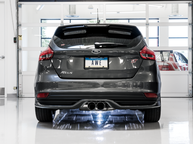 AWE Tuning 3020-33040 Ford Focus ST Touring Edition Cat-back Exhaust - Resonated - Diamond Black Tips
