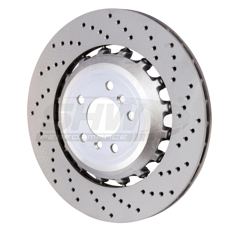 SHW Performance BRR48181 SHW 11-16 BMW M5 4.4L Right Rear Cross-Drilled Lightweight Brake Rotor (34212284104)