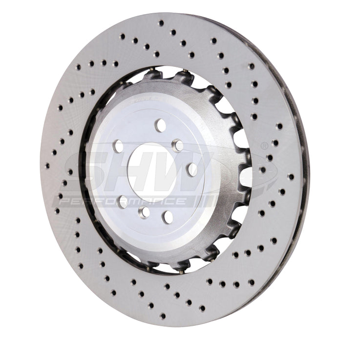 SHW Performance BRR48181 SHW 11-16 BMW M5 4.4L Right Rear Cross-Drilled Lightweight Brake Rotor (34212284104)