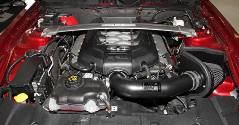 K&N Engineering 71-3527 K&N 11-14 Ford Mustang GT 5.0L V8 Black Performance Intake Kit