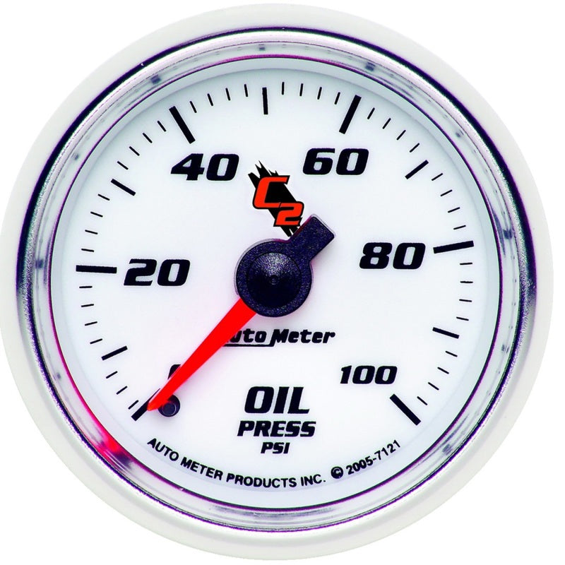 AutoMeter 7121 Autometer C2 52mm Mechanical 0-100 PSI Oil Pressure Gauge