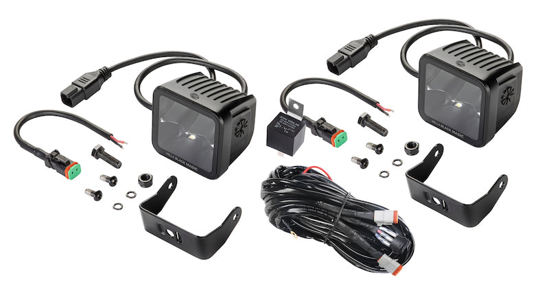 Hella 358176821 Universal Black Magic 3.2in L.E.D. Cube Kit - Spot Beam
