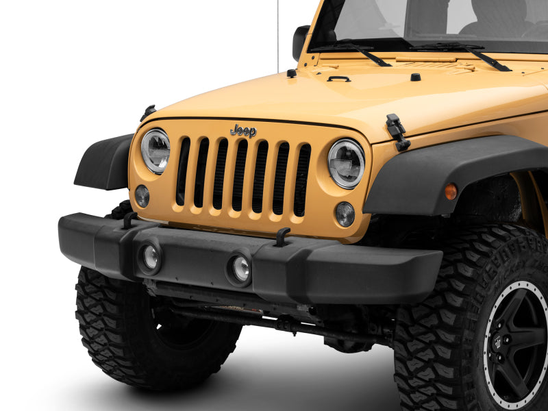 Raxiom J155018 97-18 Jeep Wrangler TJ/JK 7-Inch LED Headlights w/ Halos- Black Housing (Clear Lens)