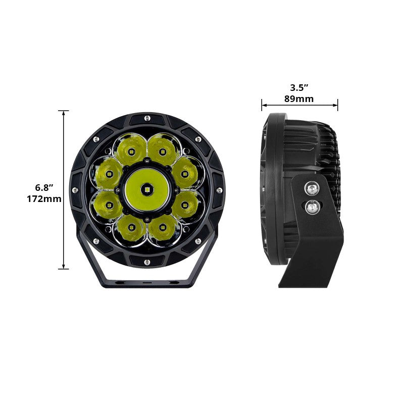 XKGLOW XK066007 XK Glow Combo Beam Offroad Round Work Light Kit 2pc 7in 44W