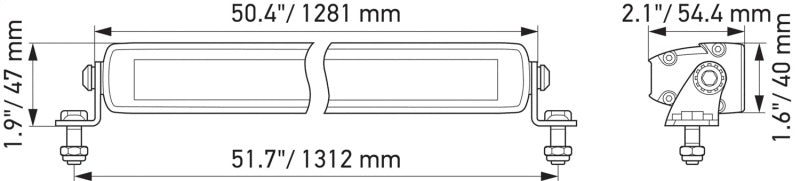 Hella 358176331 Universal Black Magic 50in Thin Light Bar - Driving Beam
