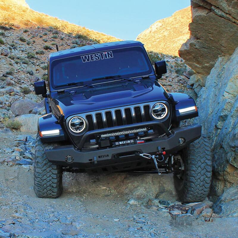 Westin 59-80115 18-19 Jeep Wrangler JL WJ2 Full Width Front Bumper w/Bull Bar Textured Black