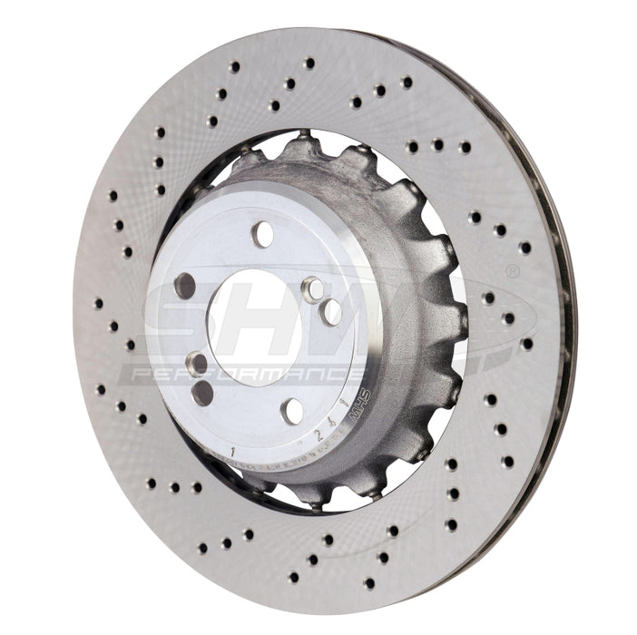 SHW Performance BRL48503 SHW 15-18 BMW X5 M 4.4L Left Rear Cross-Drilled Lightweight Brake Rotor (34212284903)