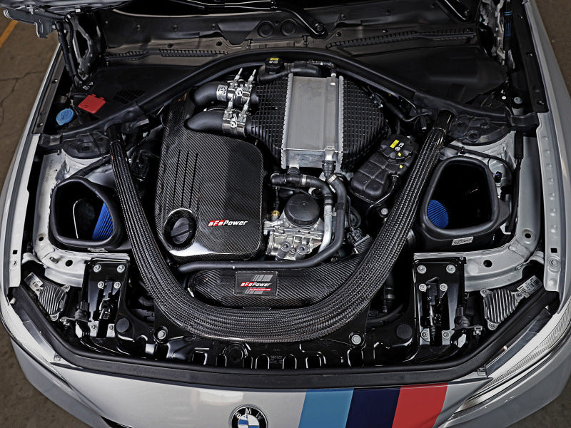 aFe 57-10006R Track Series Stg 2 Carbon Fiber Intake w/Pro 5R Media 15-20 BMW M3/M4(F80/82/83) L6-3.0L(tt) S55