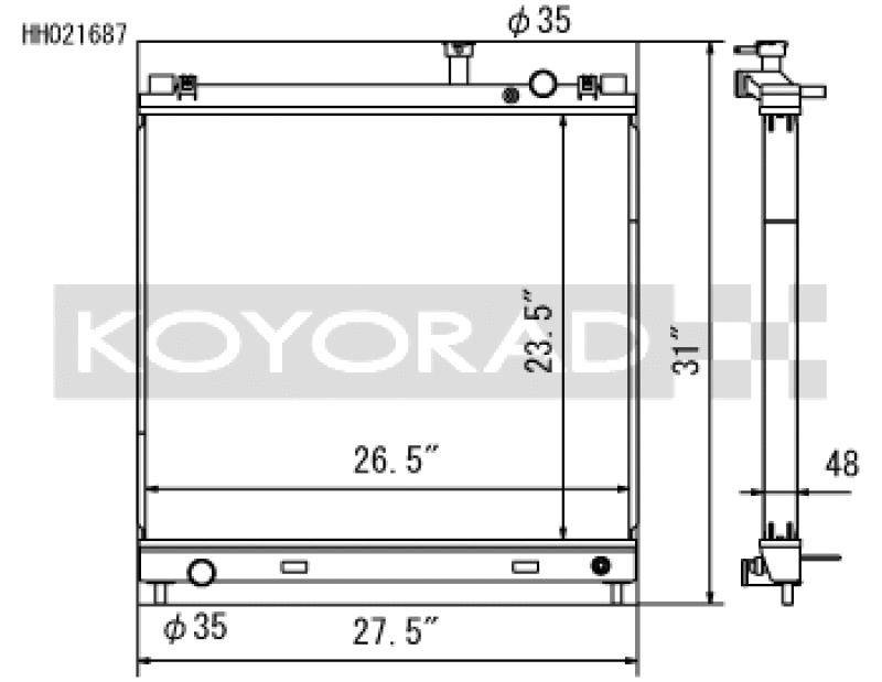 Koyo HH021687 04-13 Nissan Titan/Armade/QX56 5.6L V8 (Req. Trans Cooler) Radiator