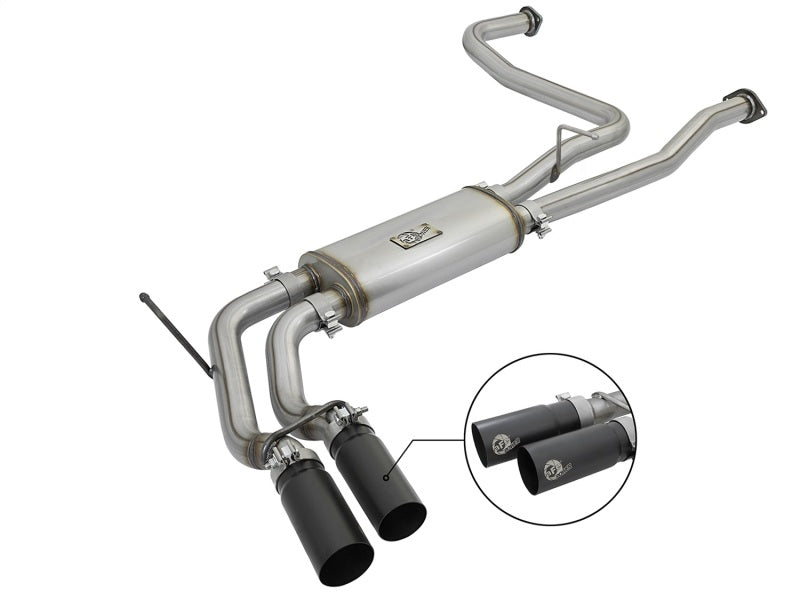aFe 49-46126-B POWER Rebel Series 2-1/2in 409 SS Cat Back Exhaust w/ Black Tips 16-17 Nissan Titan V8 5.6L